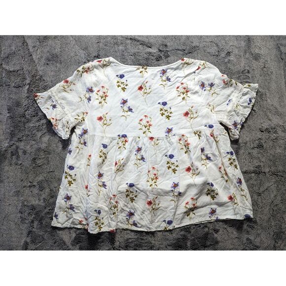 Miss Me Crop Blouse Women's Size Medium White - Picture 7 of 9